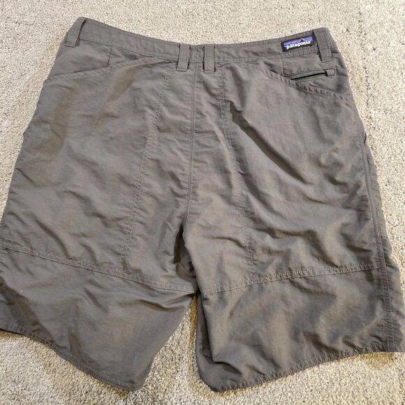 Patagonia Men's 34 x 9" Nylon Utility Shorts Dark Gray Button Fly Drawstring - Picture 3 of 10